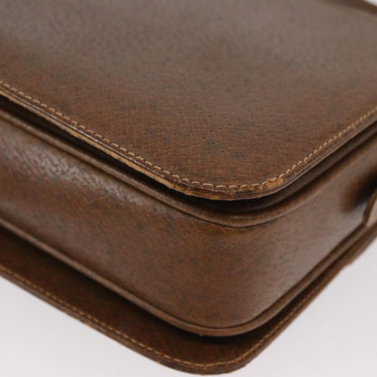 Gucci Vintage Flap Shoulder Bag Leather, BROWN, LEATHER, Shoulder bag