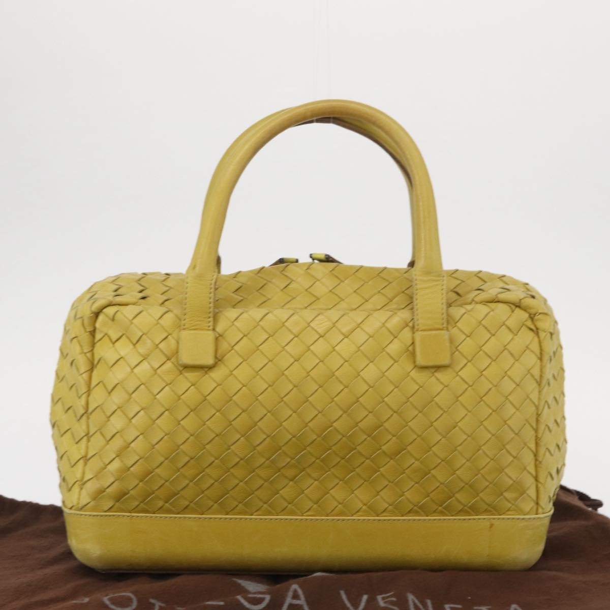 Bottega Veneta Vintage handbag Leather, YELLOW, LEATHER, Handbag