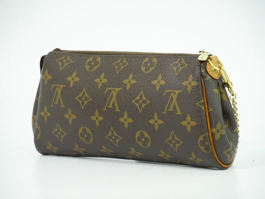 Louis Vuitton Eva Handbag Monogram Canvas, BROWN, CANVAS, Clutche & pouche