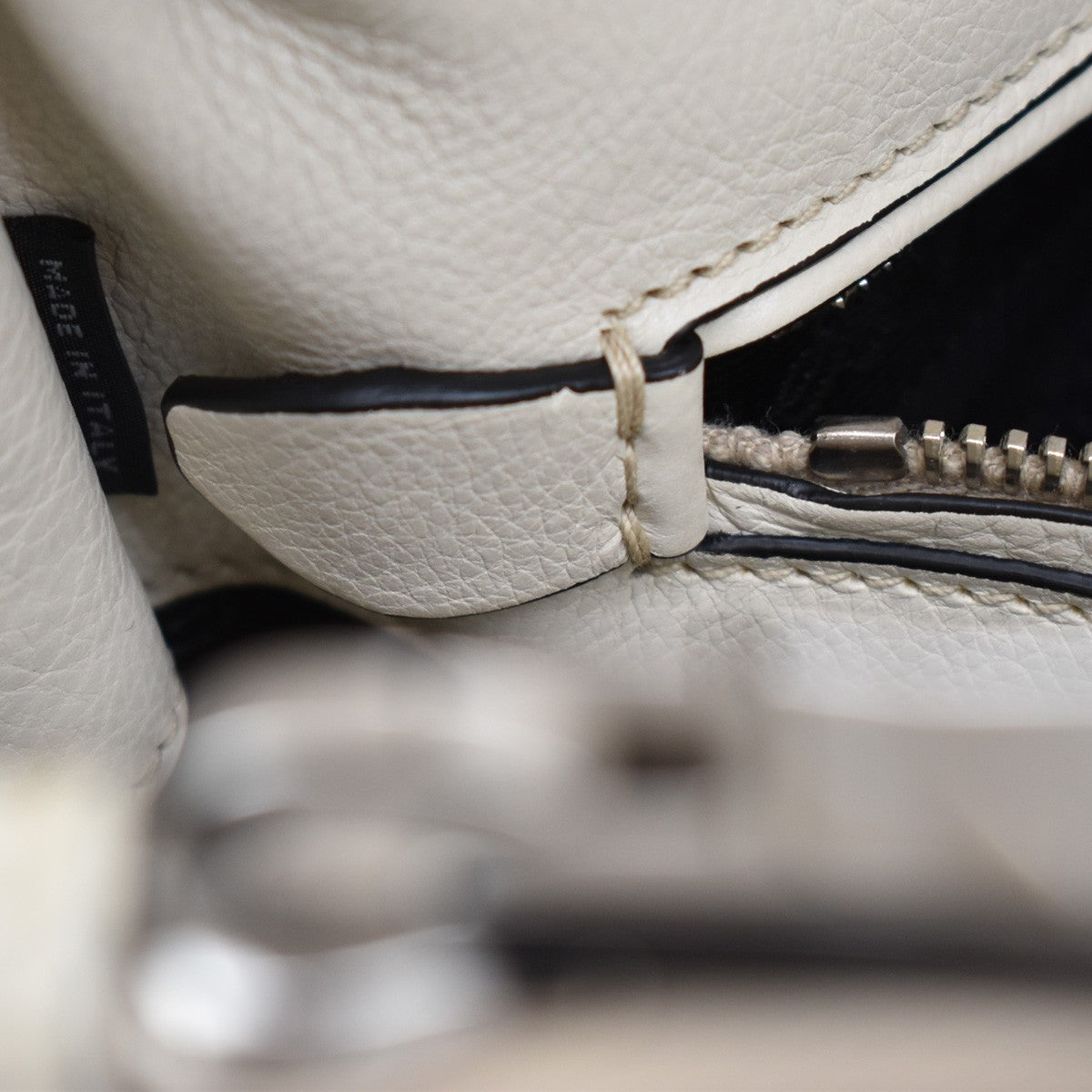 Prada Twin Pocket Shopping Tote City Calfskin, WHITE, LEATHER, Handbag