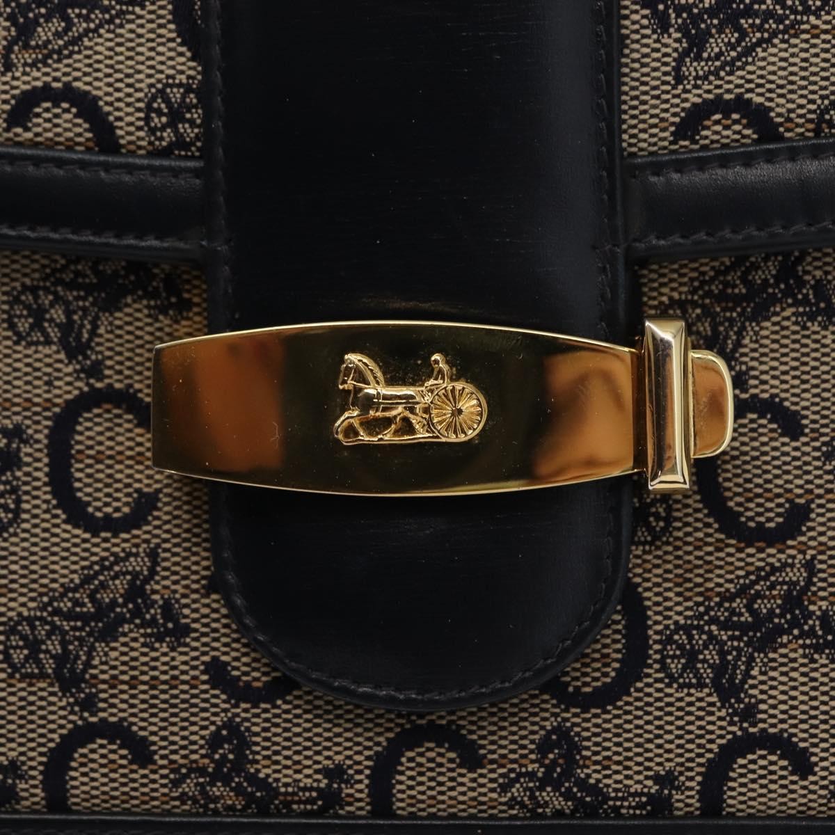 Celine C Sulky Shoulder bag Canvas and Leather, NAVY, CANVAS, Shoulder bag