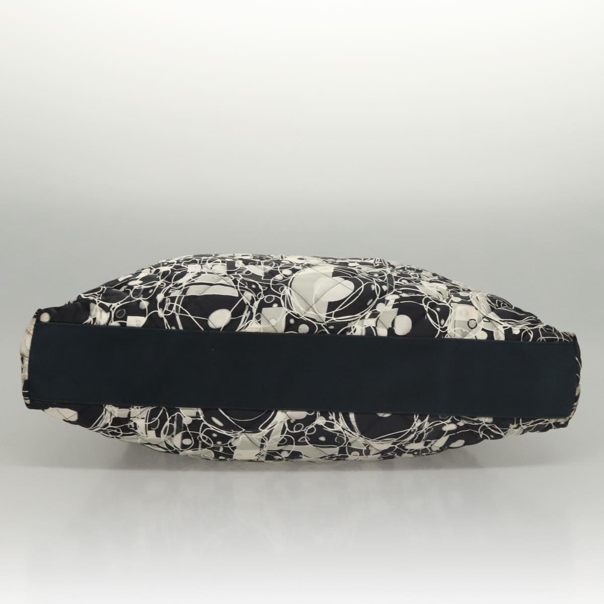 Chanel Kaleidoscope Chain Tote Quilted Printed Satin, BLACK, SILK, Shoulder bag