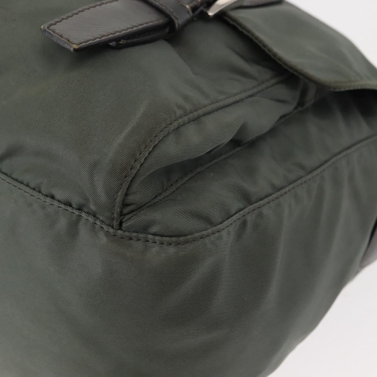Prada Double Buckle Flap Messenger Bag Tessuto, KHAKI, NYLON, Shoulder bag