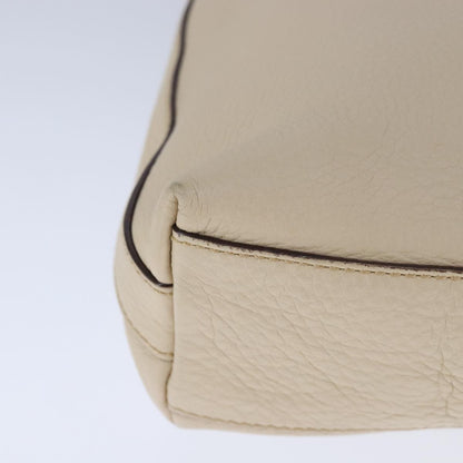 Salvatore Ferragamo Gancini Shoulder Bag Leather, BEIGE, LEATHER, Shoulder bag