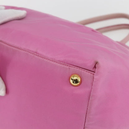 Prada Bow Tote Tessuto with Leather, PINK, NYLON, Tote bag