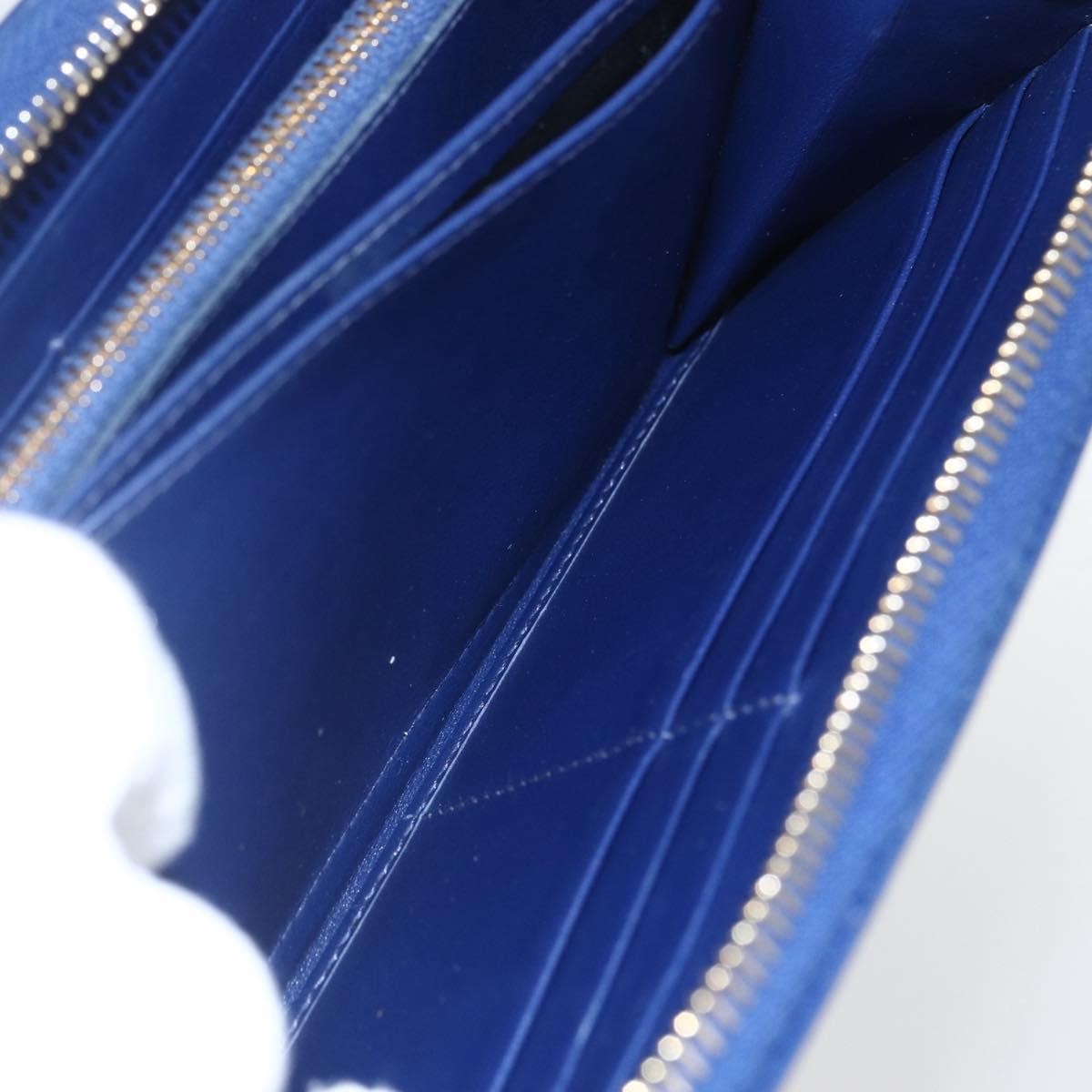 Prada Zip Around Organizer Wallet Saffiano Leather with Applique, BLUE, LEATHER, Wallets