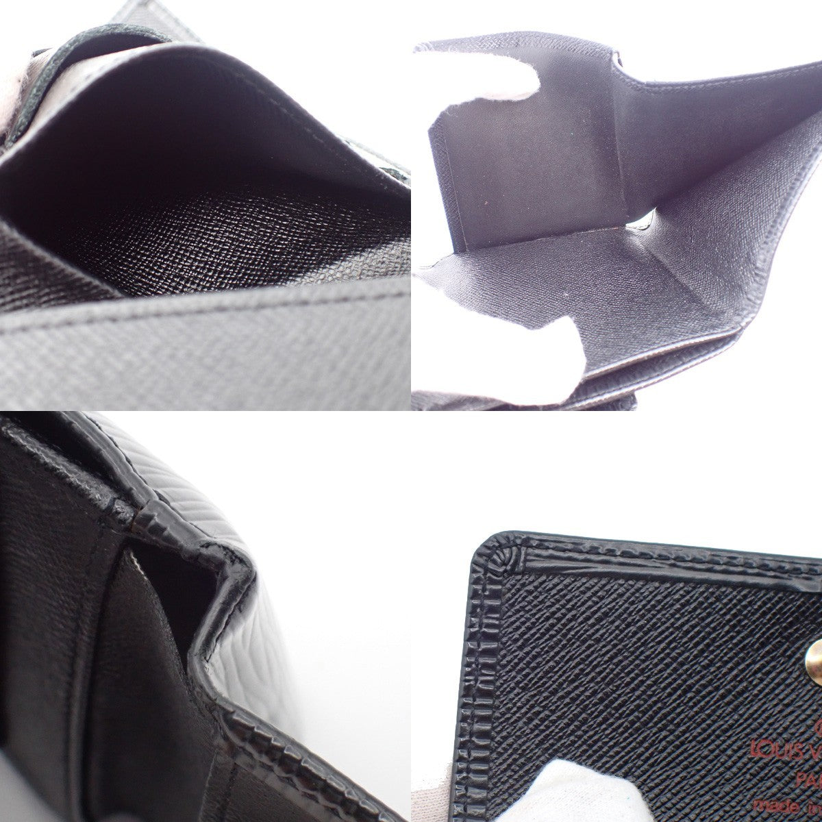 Louis Vuitton Porte Monnaie Billet Carte Crédit Leather, BLACK, LEATHER, Wallets