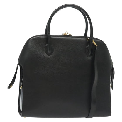 Salvatore Ferragamo Convertible Dome Gancini Leather, BLACK, LEATHER, Handbag