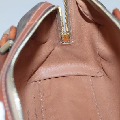 Celine Macadam Handbag Macadam with leather, BROWN, CANVAS, Handbag