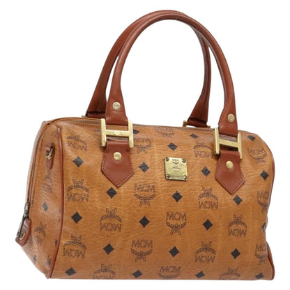 MCM Visetos logogramme Handbag Canvas and Leather, BROWN, PVC, Handbag