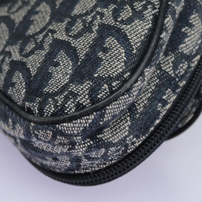 Christian Dior Vintage Saddle Coin Purse Diorissimo Canvas, NAVY, CANVAS, Wallets