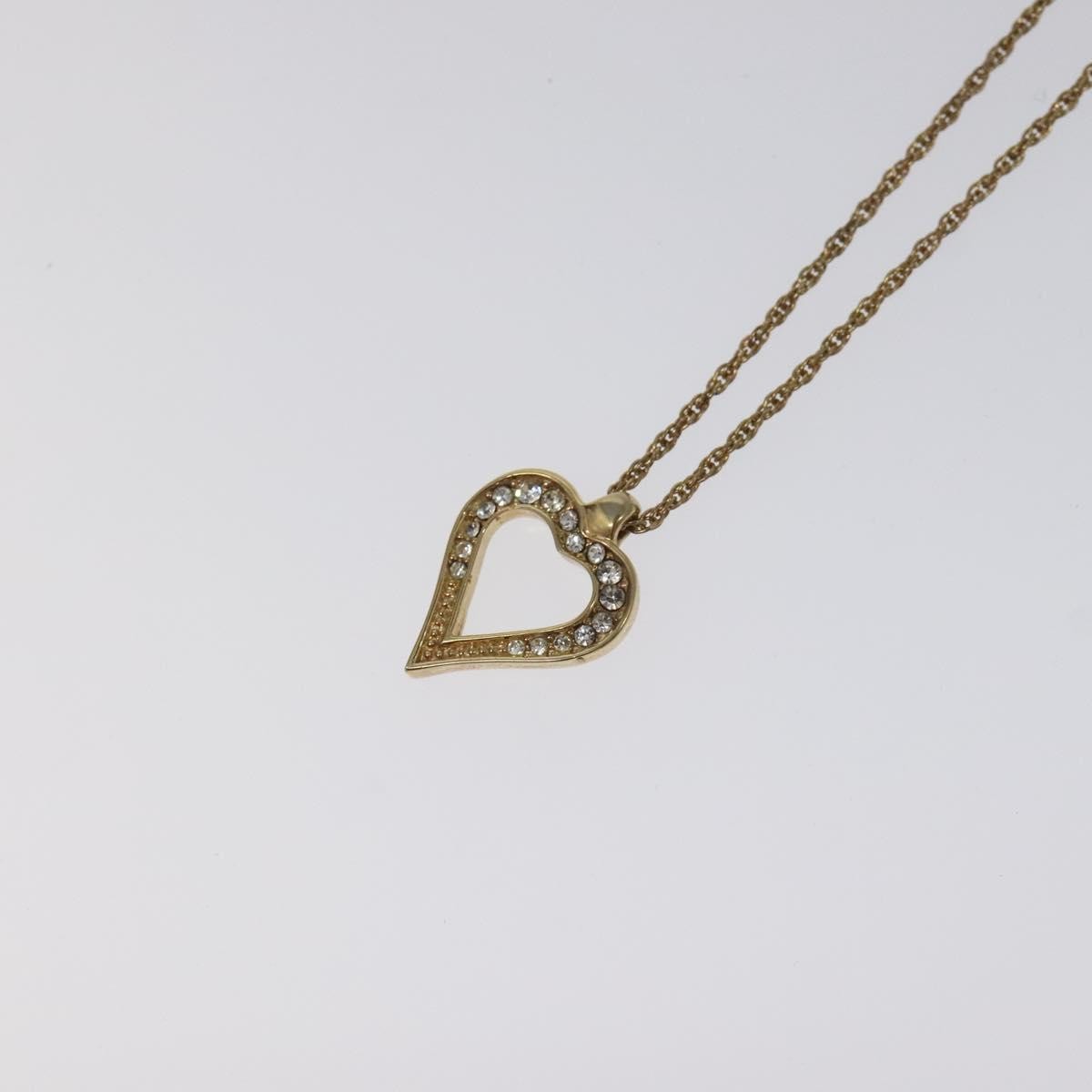 Christian Dior Logo Heart Pendant Necklace Metal, GOLD, METAL, Necklace