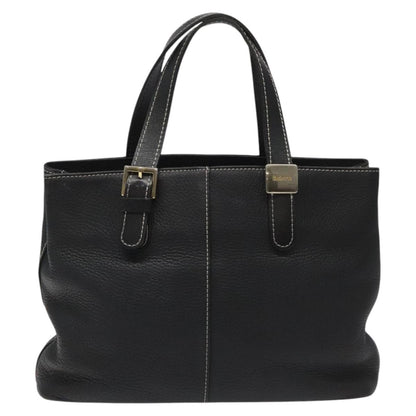 Burberry Handle Tote Leather, BLACK, LEATHER, Tote bag