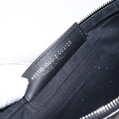 Balenciaga Everyday Logo Pouch Printed Leather, BLACK, LEATHER, Clutche & pouche