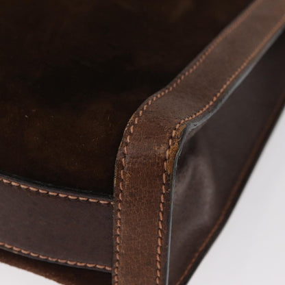 Gucci Vintage Web Sherry Line Handbag Suede, BROWN, SUEDE, Handbag