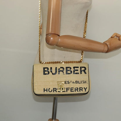 Burberry Lola Shoulder Bag Printed Raffia, BEIGE, WOOD, Shoulder bag