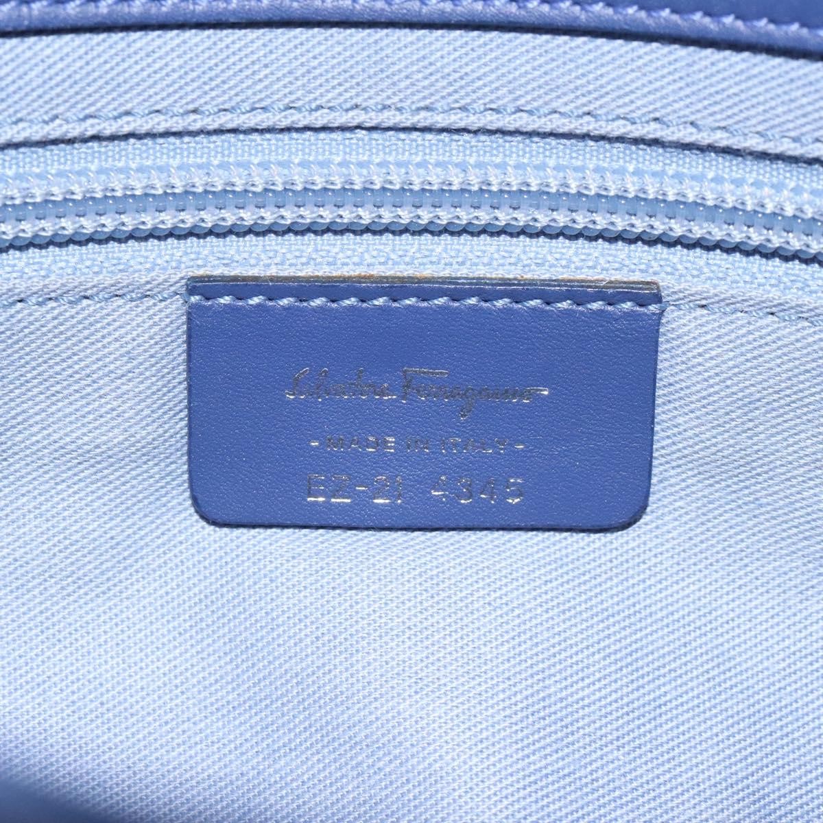 Salvatore Ferragamo Gancini Shoulder Bag Canvas, BLUE, CANVAS, Shoulder bag