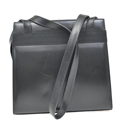 Salvatore Ferragamo Convertible Vara Bow Tote Leather, BLACK, LEATHER, Handbag