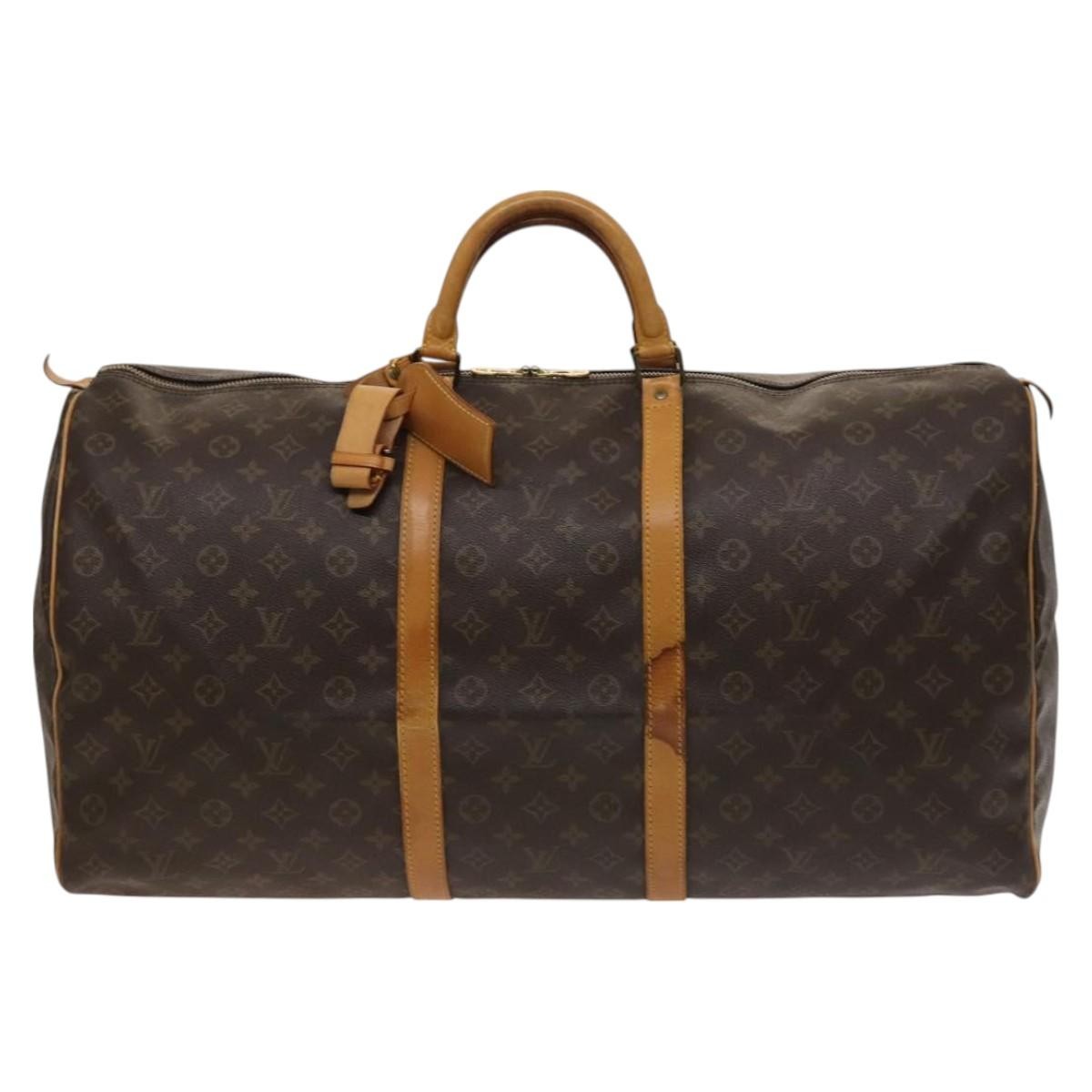 Louis Vuitton Keepall Bag Monogram Canvas, BROWN, CANVAS, Travel bag