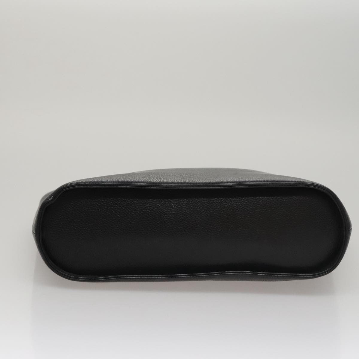 Chanel Vintage Metal Ring Tote Leather, BLACK, LEATHER, Tote bag