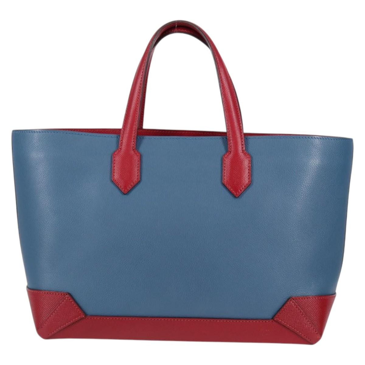 Hermes Maxibox Cabas Evercolor with Epsom, BLUE, LEATHER, Tote bag