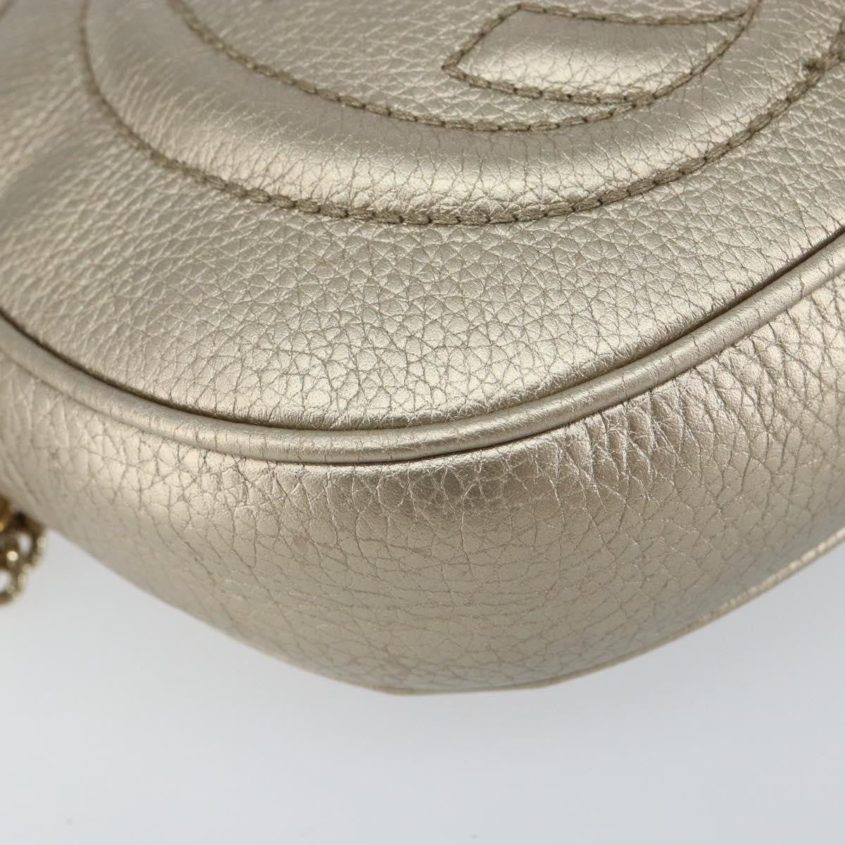Gucci Soho Chain Bag Leather, GOLD, LEATHER, Shoulder bag