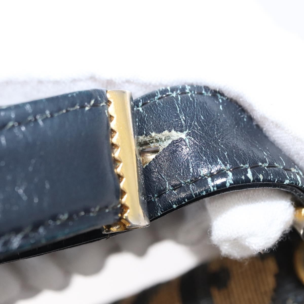 Christian Dior Vintage Trotter Shoulder Bag Canvas, NAVY, CANVAS, Shoulder bag