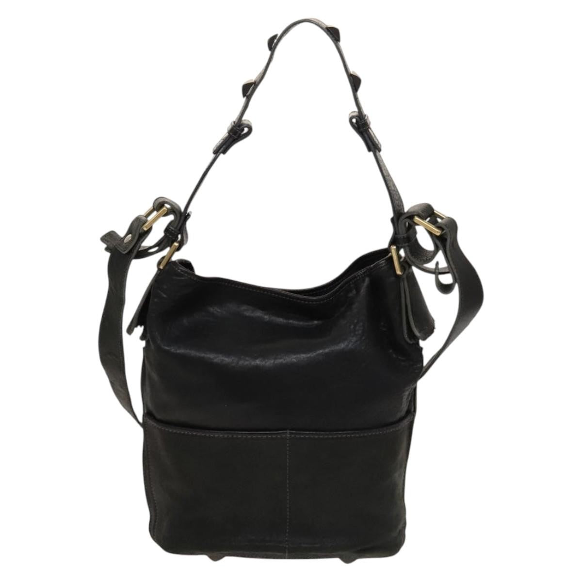 Chloe Vintage Shoulder Bag Leather, BLACK, LEATHER, Shoulder bag