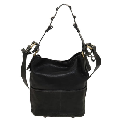 Chloe Vintage Shoulder Bag Leather, BLACK, LEATHER, Shoulder bag