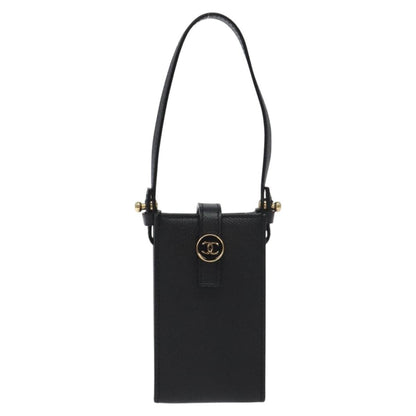 Chanel Cigarette Case Leather, BLACK, LEATHER, Clutche & pouche