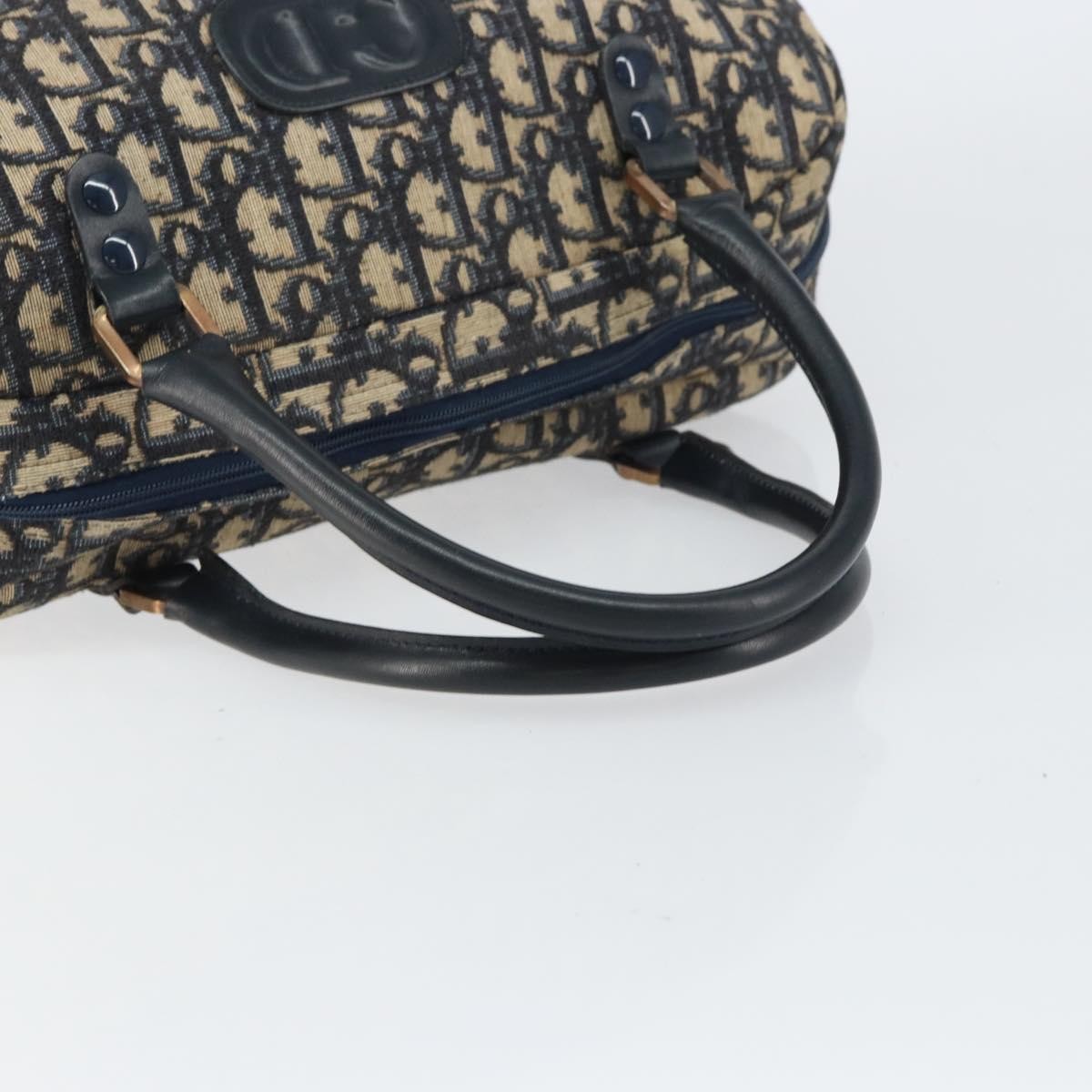 Christian Dior Vintage Trotter Boston Bag Diorissimo Canvas, NAVY, CANVAS, Handbag