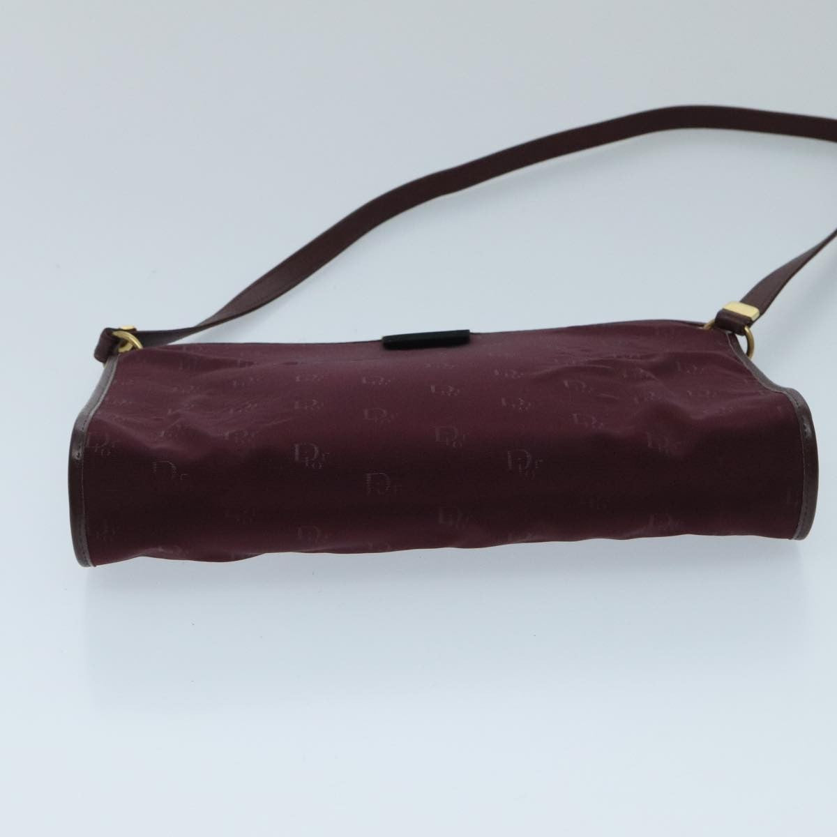 Christian Dior Vintage Trotter Shoulder Bag Nylon, BURGUNDY, NYLON, Shoulder bag