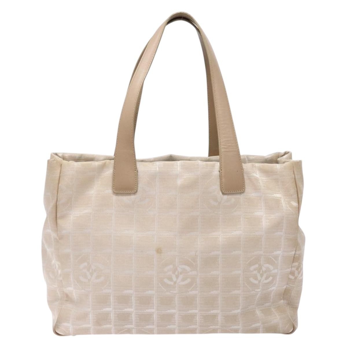 Chanel Travel Line Tote Nylon, BEIGE, NYLON, Travel bag
