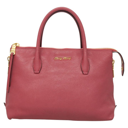 Miu Miu Convertible Madras Side Zip Satchel Grainy Leather, PINK, LEATHER, Handbag