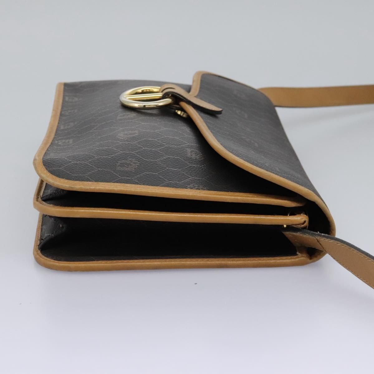 Christian Dior Vintage Honeycomb Flap Crossbody Bag Canvas and Leather, BLACK, CANVAS, Crossbody bag