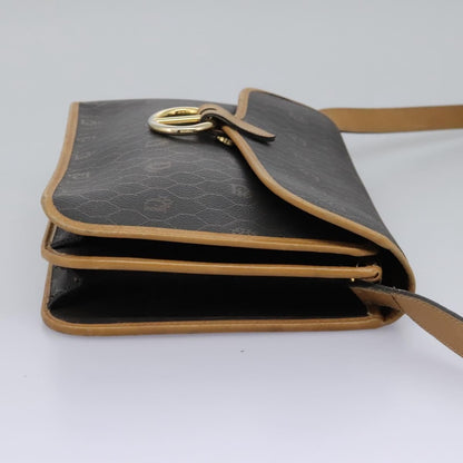 Christian Dior Vintage Honeycomb Flap Crossbody Bag Canvas and Leather, BLACK, CANVAS, Crossbody bag