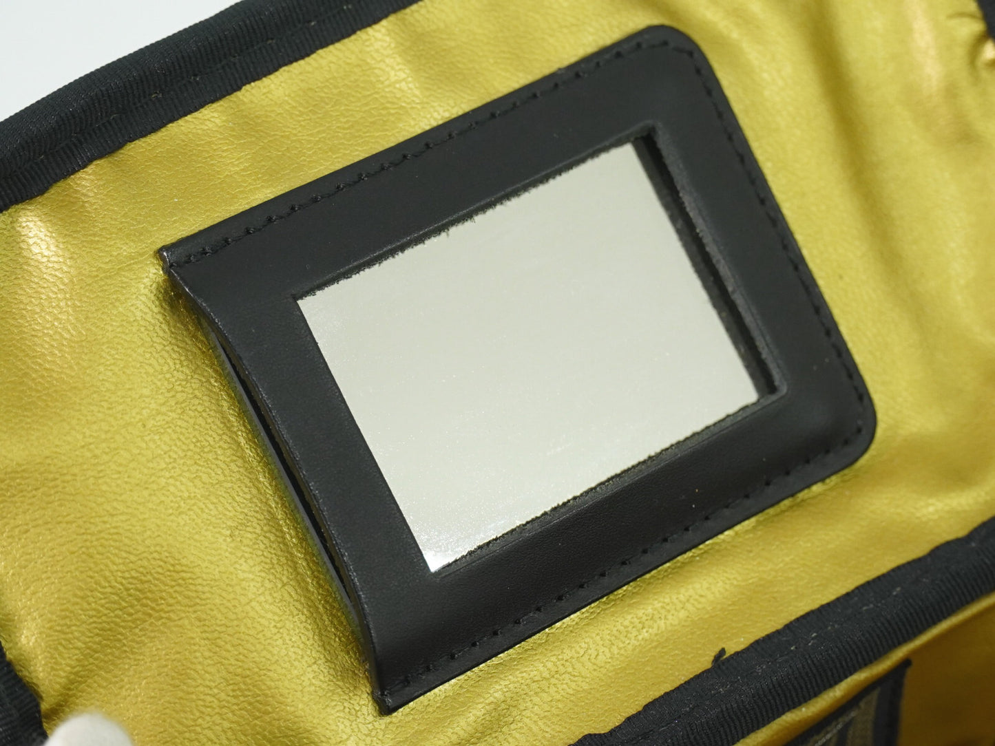 Versace Vanity Hand Bag Canvas and Leather, YELLOW, PVC, Handbag