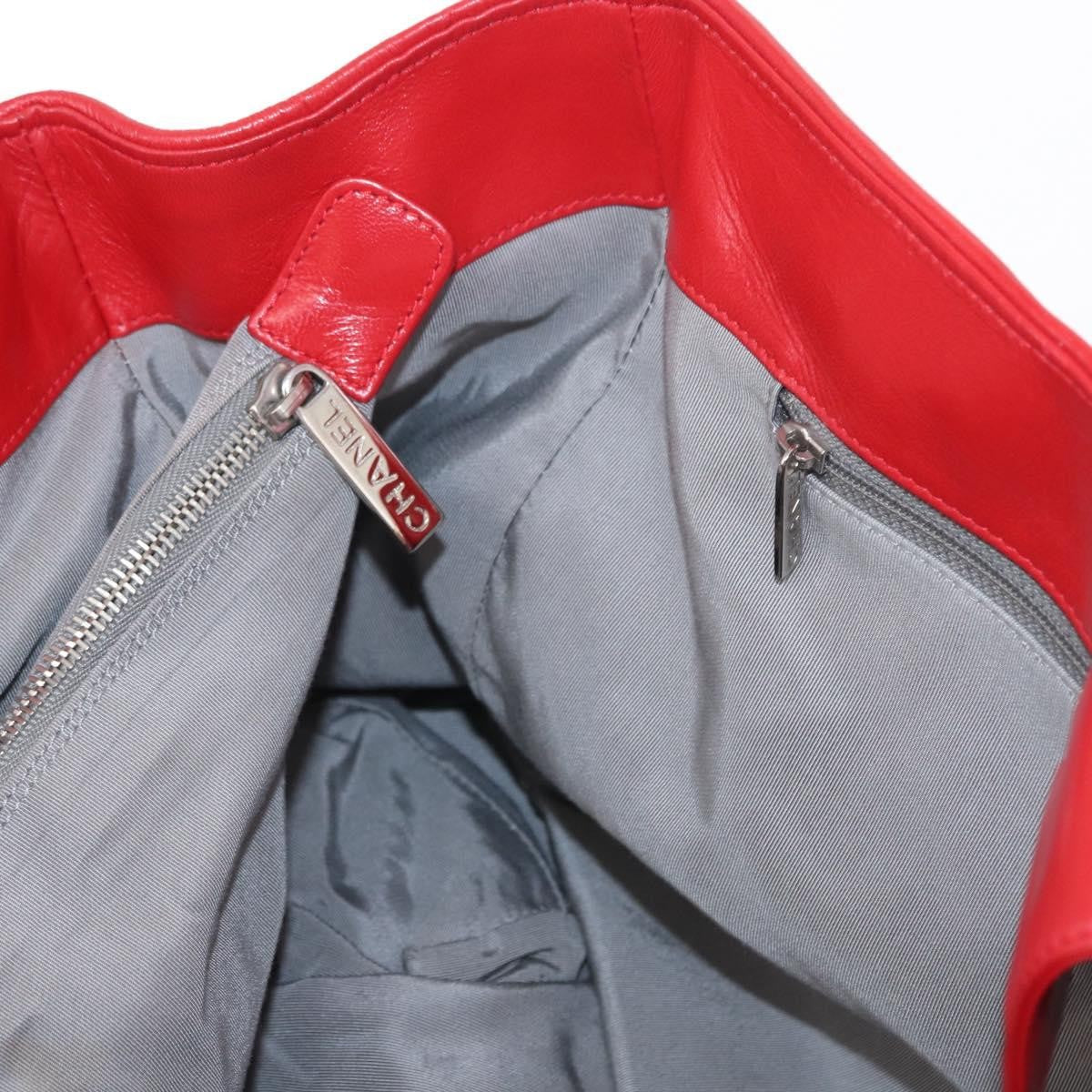 Chanel Cerf Executive Tote Leather, RED, LEATHER, Tote bag