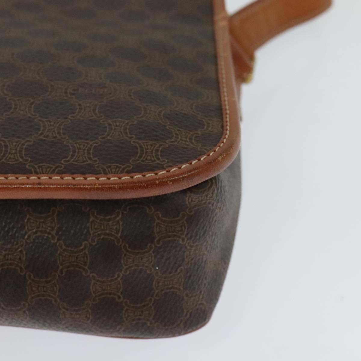 Celine Macadam Shoulder Bag PVC Leather, BROWN, CANVAS, Shoulder bag