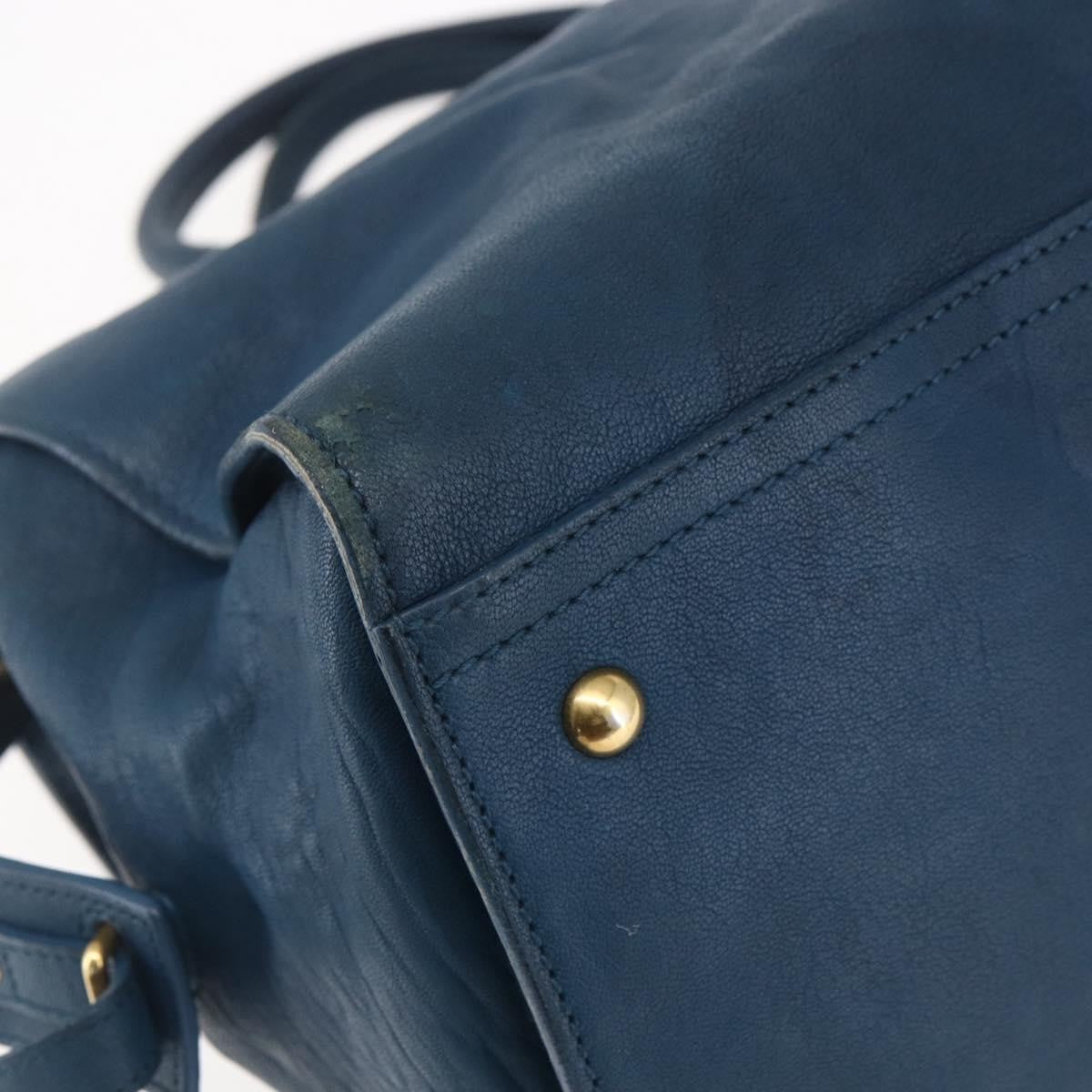 Saint Laurent Chyc Cabas Tote Leather, BLUE, LEATHER, Tote bag