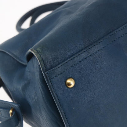 Saint Laurent Chyc Cabas Tote Leather, BLUE, LEATHER, Tote bag