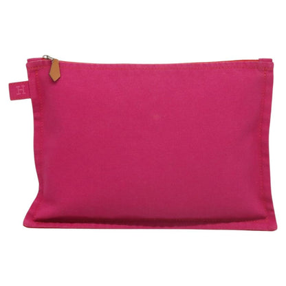 Hermes Bora Bora Pouch Toile, PINK, CANVAS, Clutche & pouche