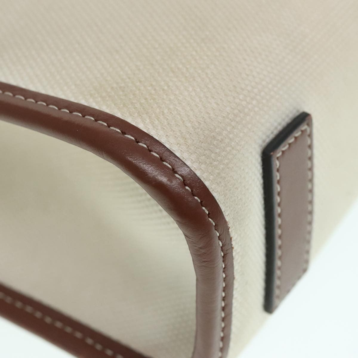 Burberry Freya Shopping Tote Canvas with Leather, ECRU, CANVAS, Handbag