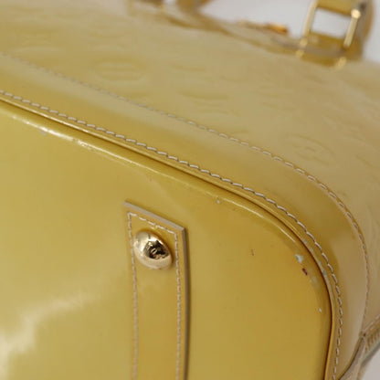 Louis Vuitton Alma Handbag Monogram Vernis, YELLOW, PATENT_LEATHER, Handbag