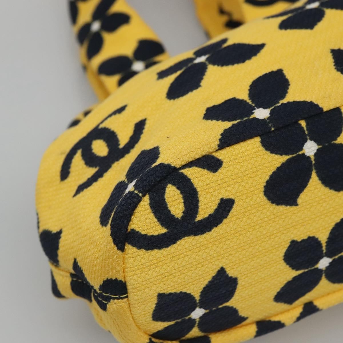 Chanel Vintage Frame Shoulder Bag Printed Canvas, YELLOW, CANVAS, Shoulder bag