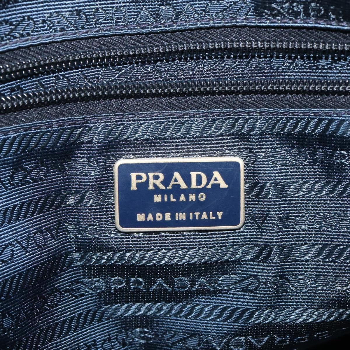 Prada Metal Handles Tote Tessuto, NAVY, NYLON, Tote bag