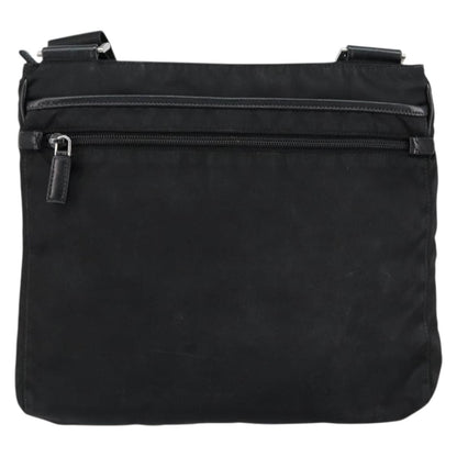 Prada Flat Messenger Bag Tessuto, BLACK, NYLON, Shoulder bag
