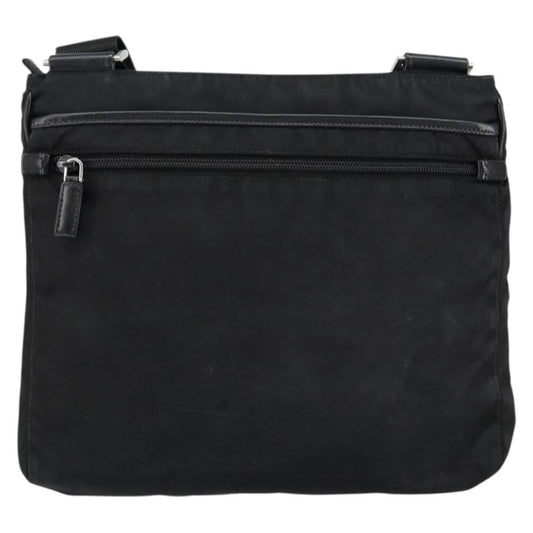 Prada Flat Messenger Bag Tessuto, BLACK, NYLON, Shoulder bag