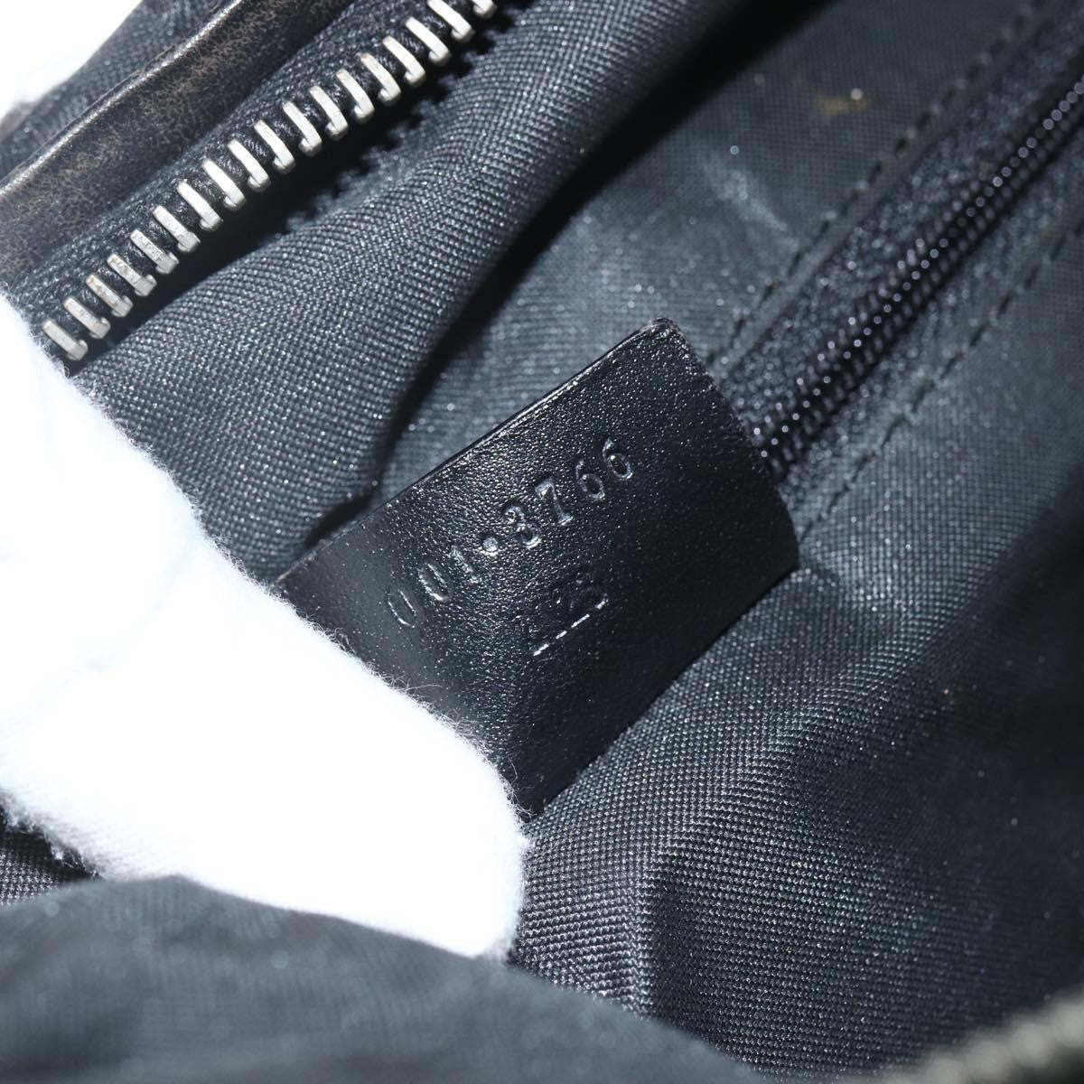 Gucci Vintage Zip Hobo GG Canvas and Leather, BLACK, CANVAS, Shoulder bag