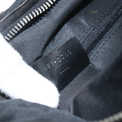 Gucci Vintage Zip Hobo GG Canvas and Leather, BLACK, CANVAS, Shoulder bag